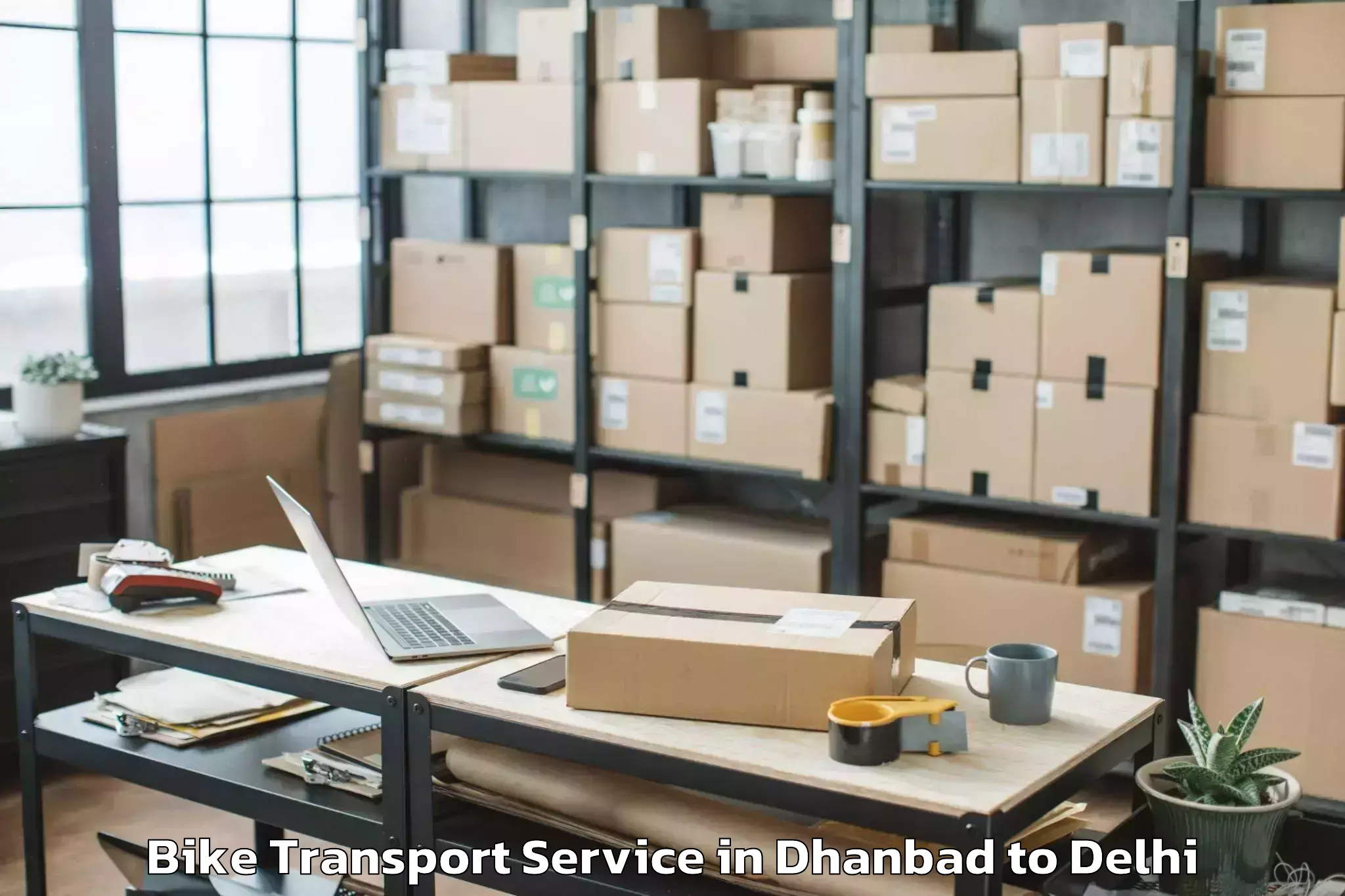 Book Dhanbad to Rajouri Garden Bike Transport